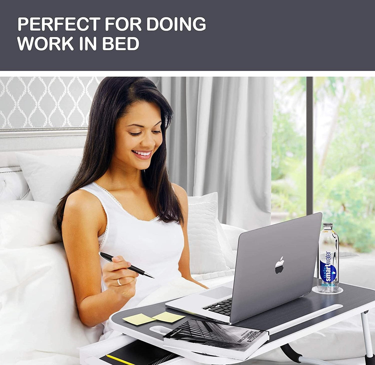 Laptop Bed Desk with Storage and foldable legs