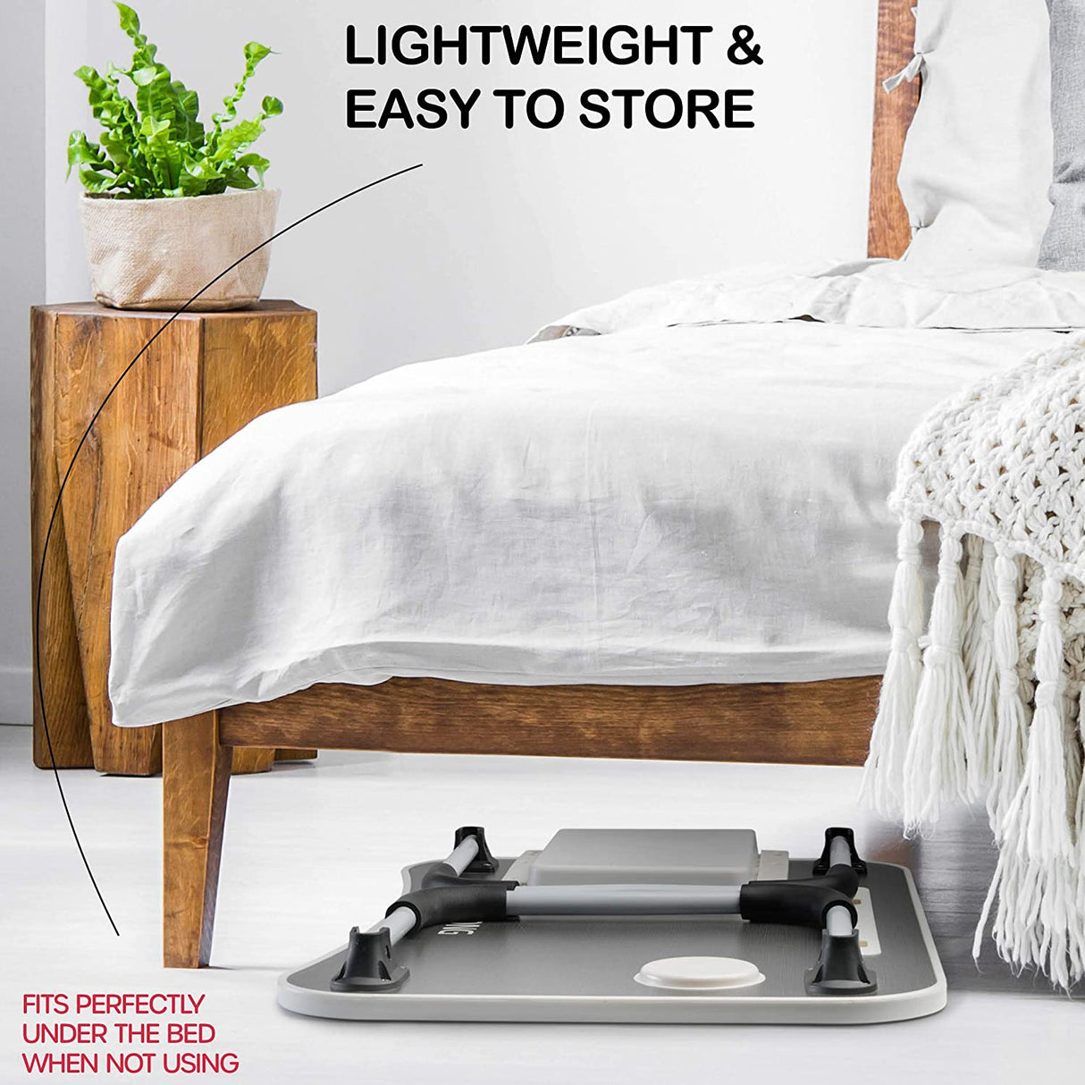 Laptop Bed Desk with Storage and foldable legs