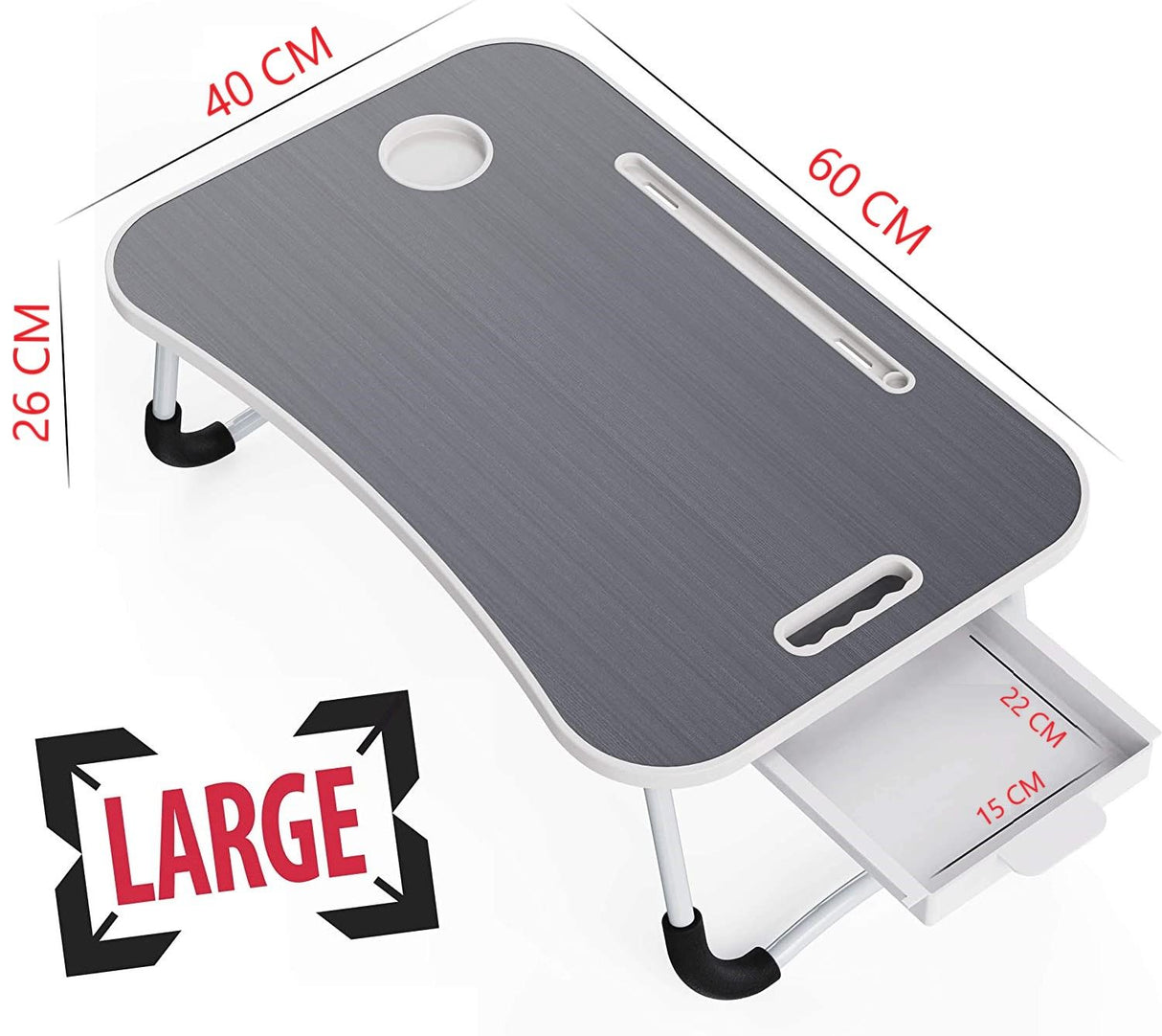 Laptop Bed Desk with Storage and foldable legs