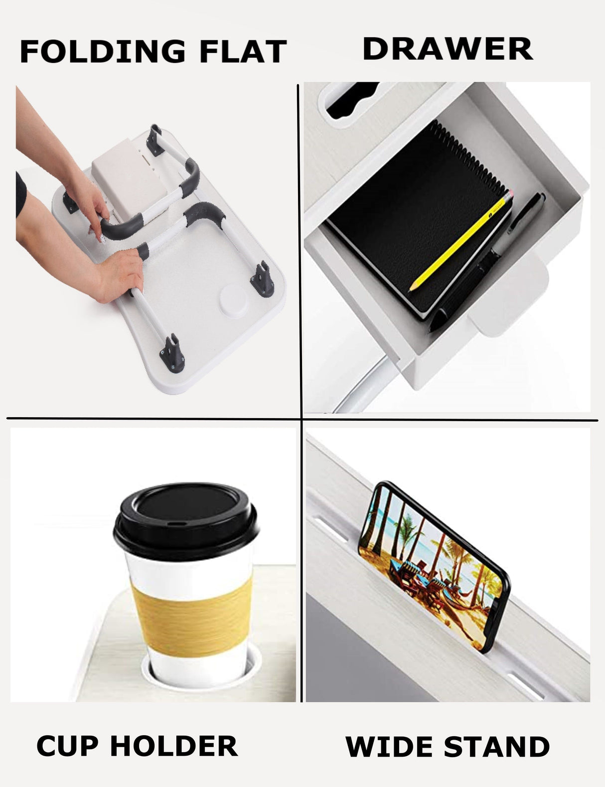 Laptop Desk with Storage and foldable legs