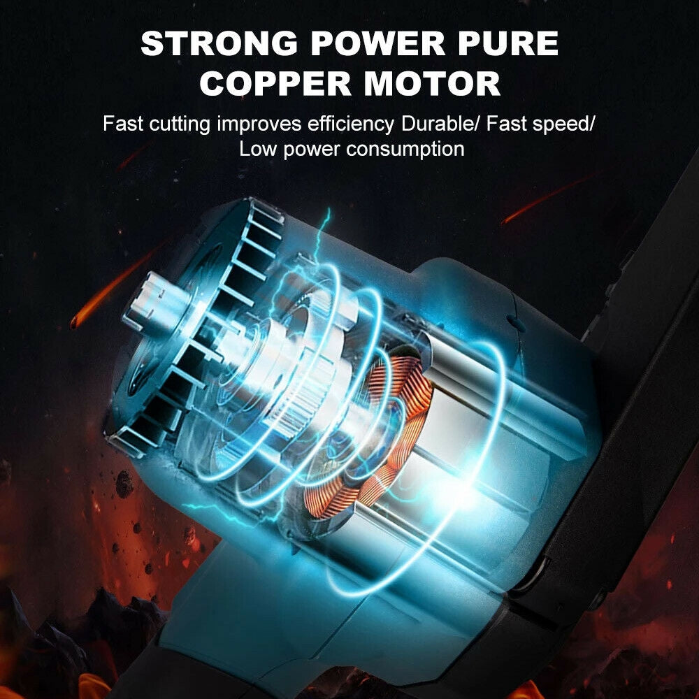 6" Mini Cordless Electric Chainsaw 2X Battery Powered Wood Cutter Rechargeable