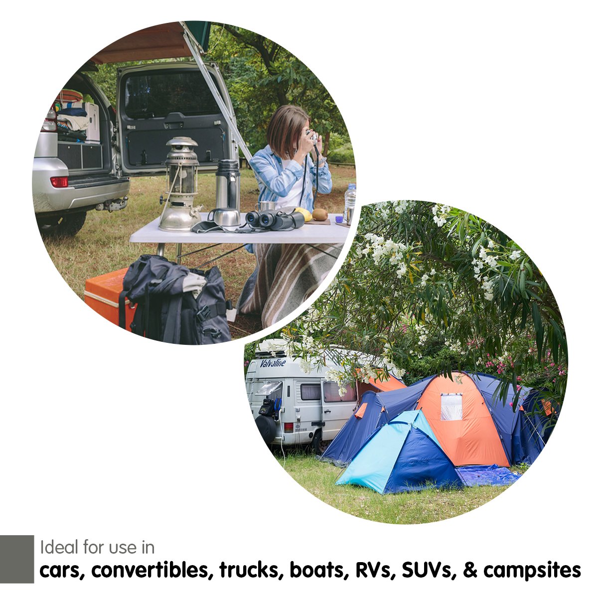 Essential Glamping - Camping Accessory 150x110cm 12v - Black