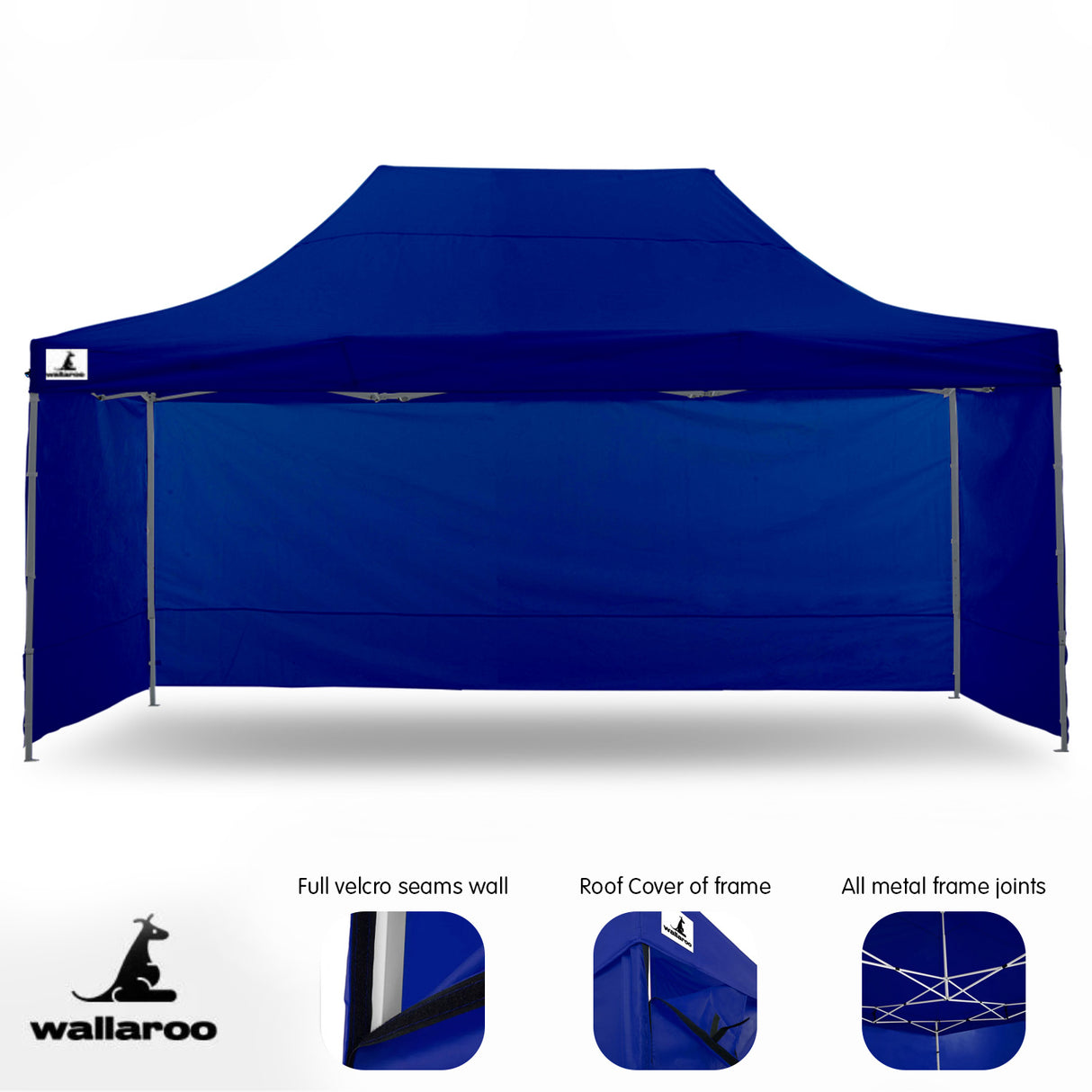 Wallaroo Gazebo Tent Marquee 3x4.5m PopUp Outdoor Blue
