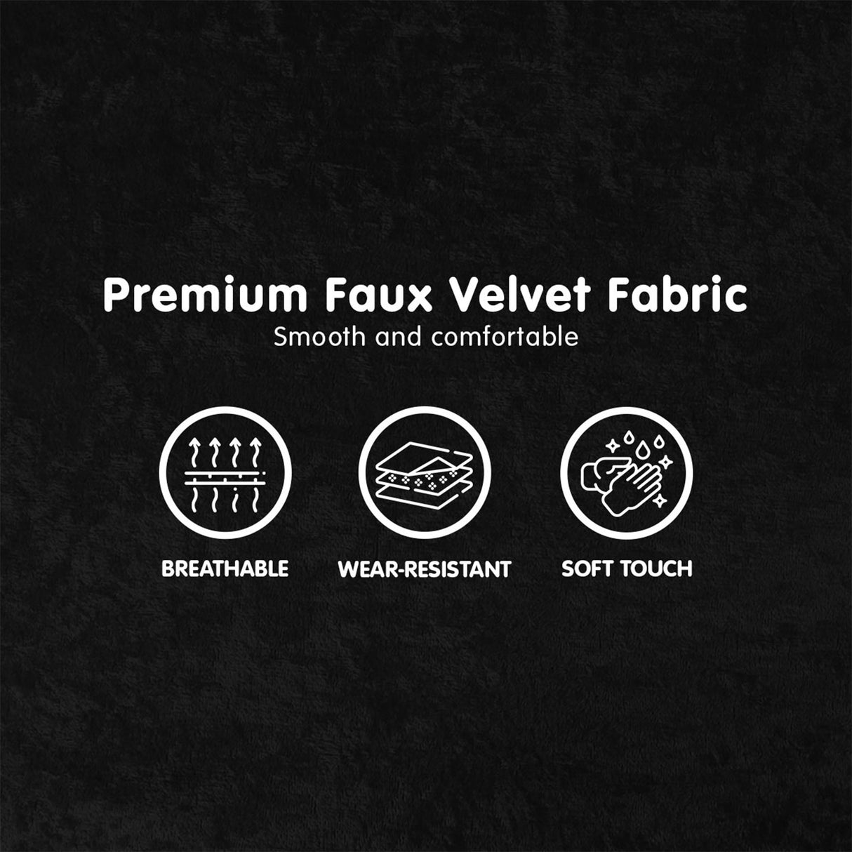 Sarantino Adjustable Futon Velvet - Black