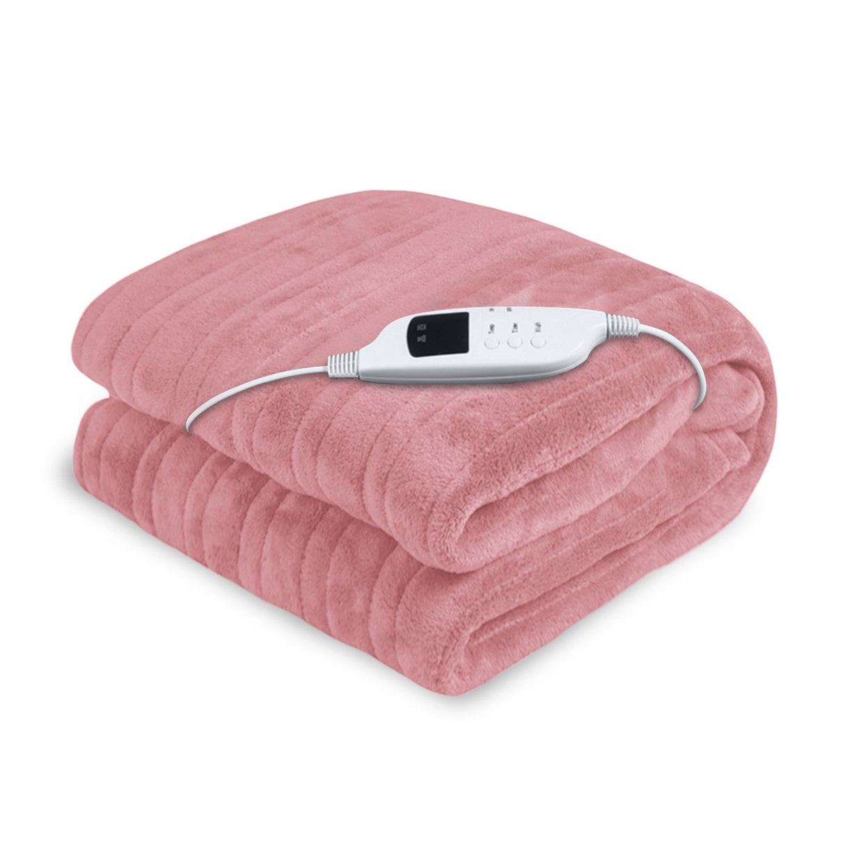 Laura Hill Heated Electric Blanket Throw Coral Warm Fleece Pink