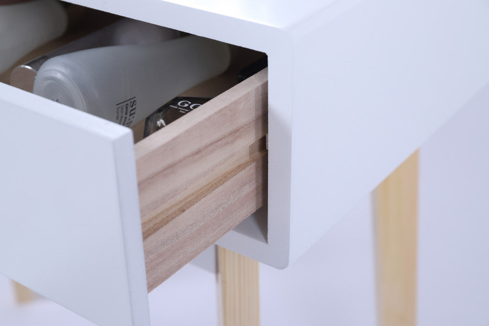 Ember Dressing Table/ Vanity Stool Set with Make-up LED Lighted Mirror-White