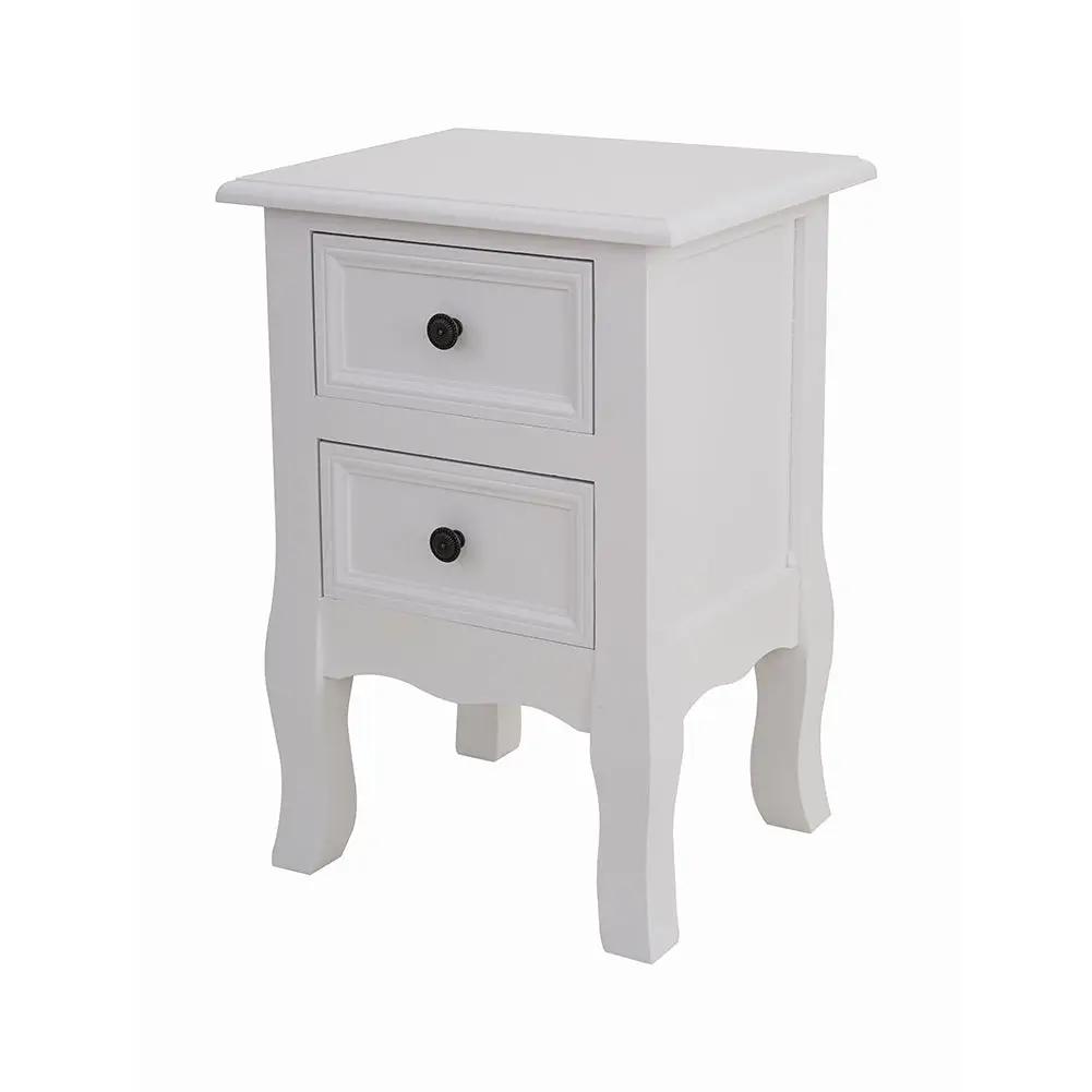 French Bedside Table White Set of 2