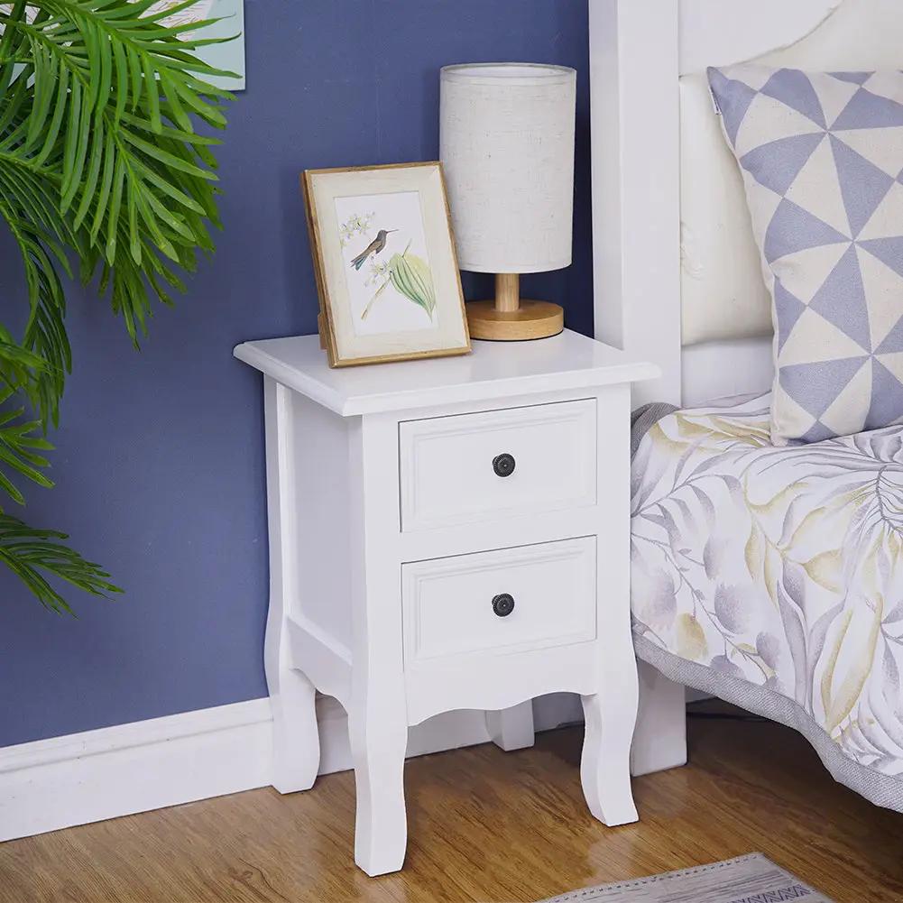 French Bedside Table White Set of 2