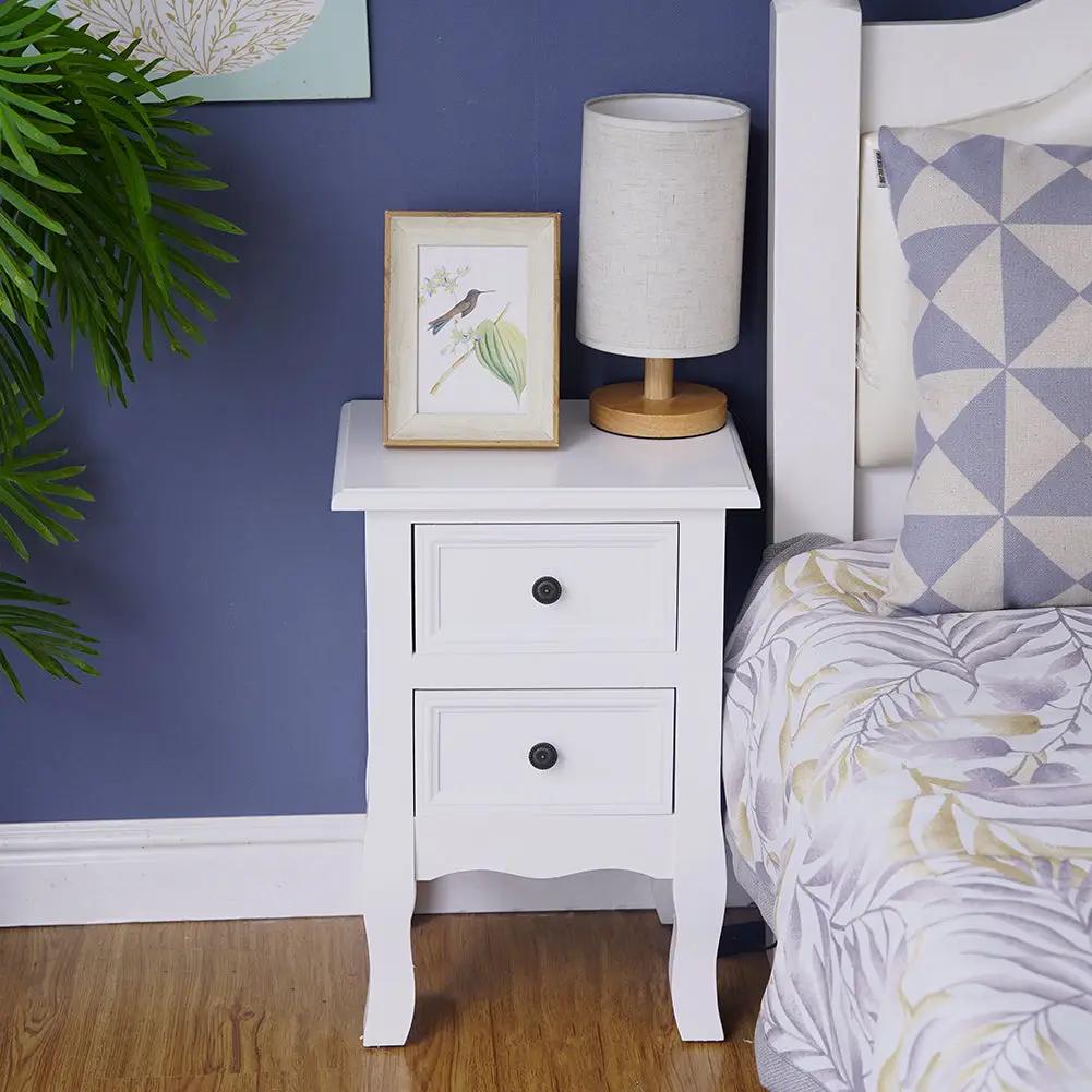 French Bedside Table White Set of 2