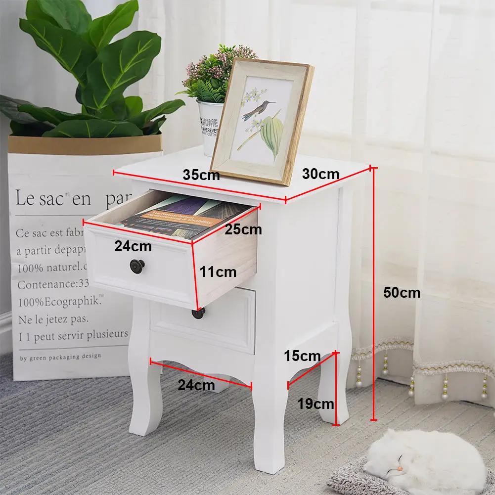 French Bedside Table White Set of 2