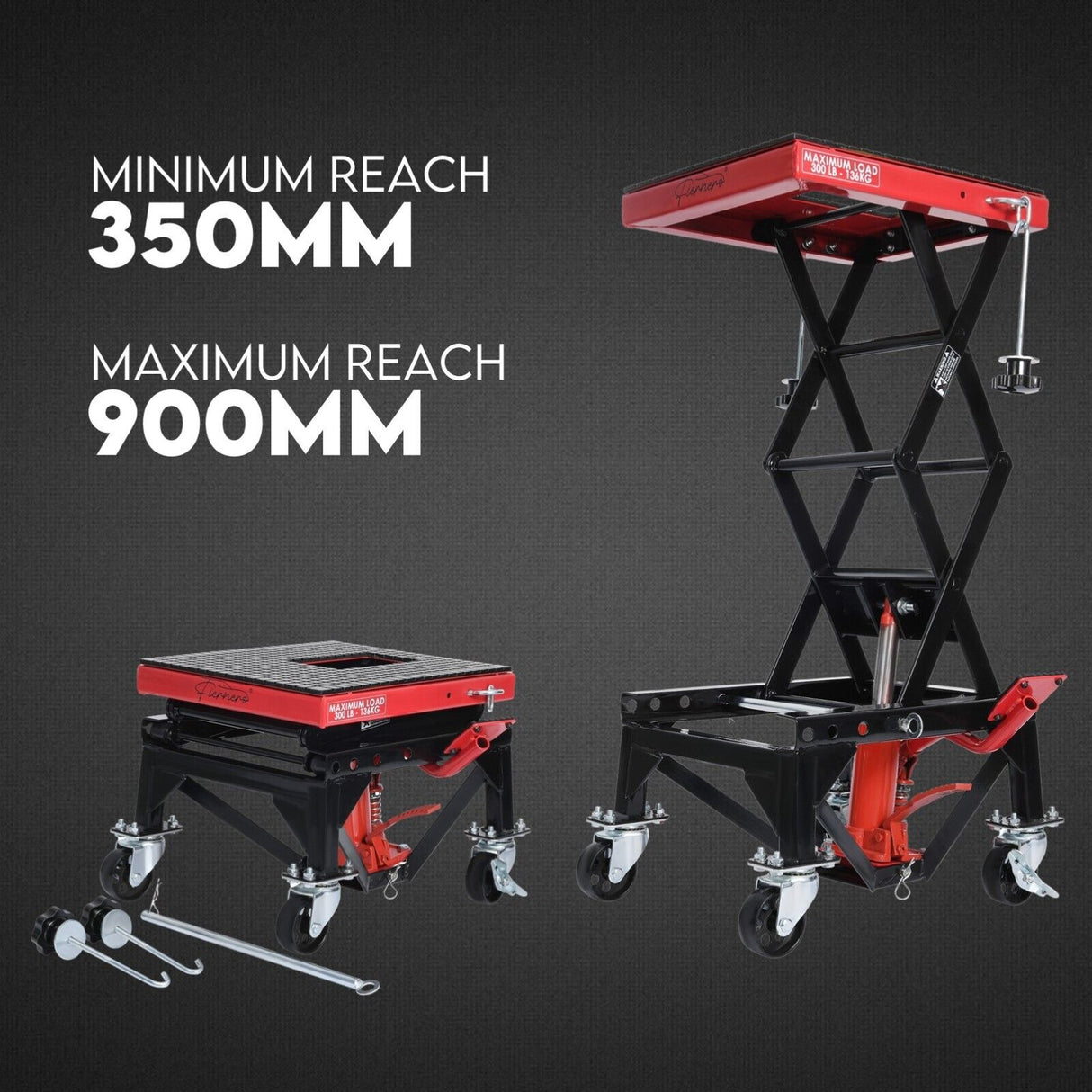 Motorcycle Scissor Lift Stand 136kg Hydraulic Motorbike Lifter Dirt Bike Jack