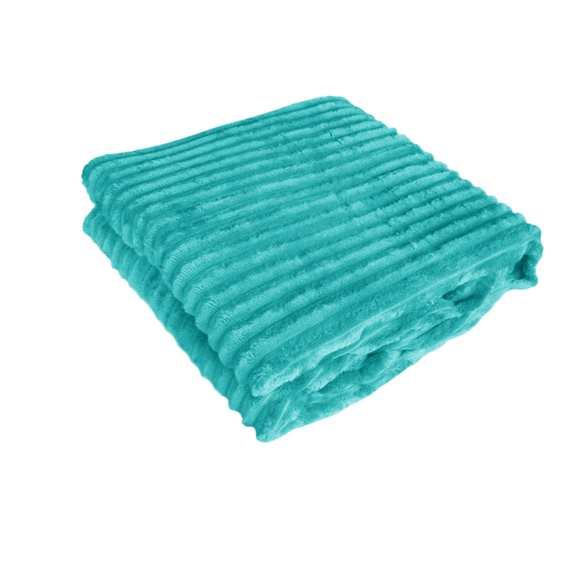 240GSM Corduroy Striped Throw Emerald Green