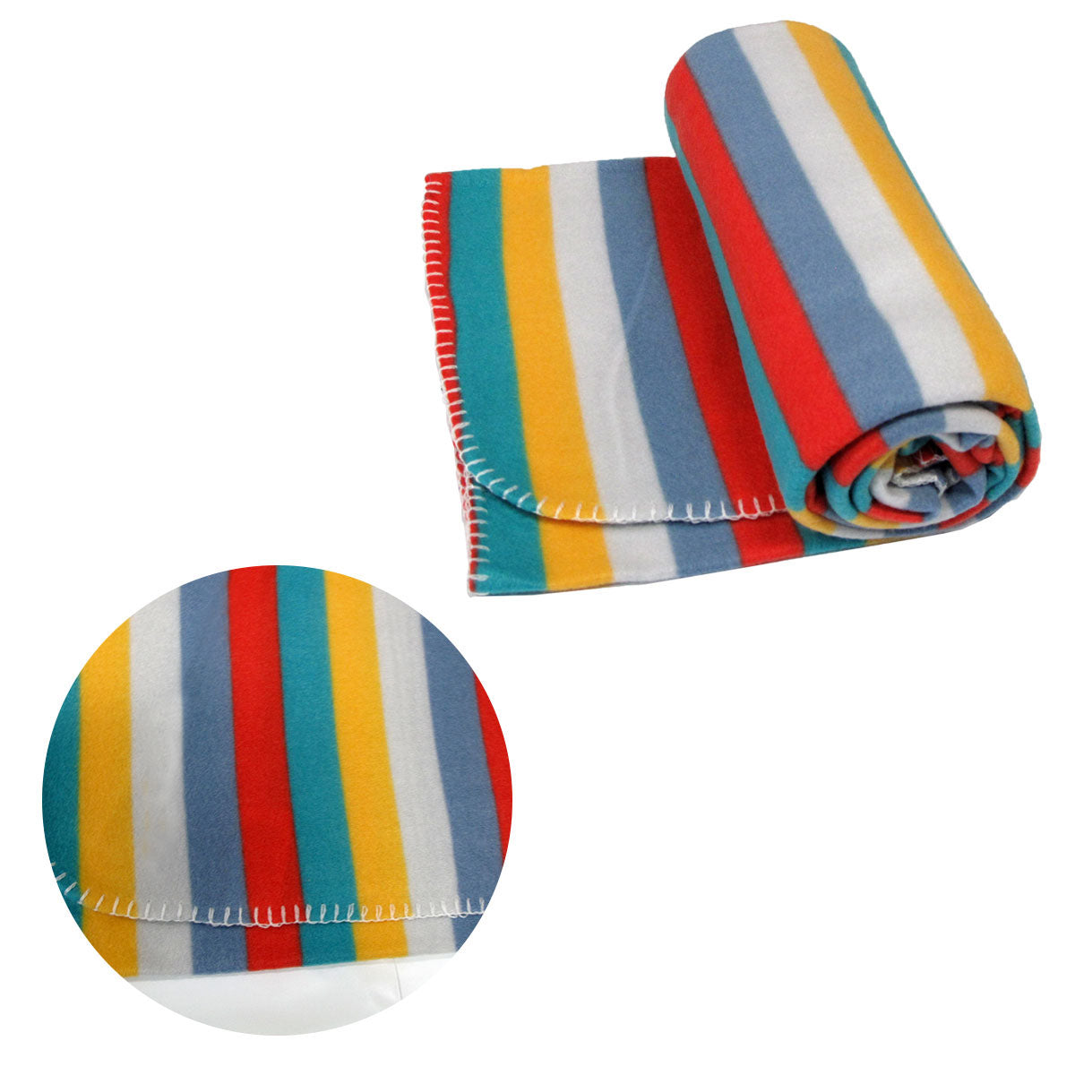 Funky Cute Polar Fleece Throw Bright Stripes