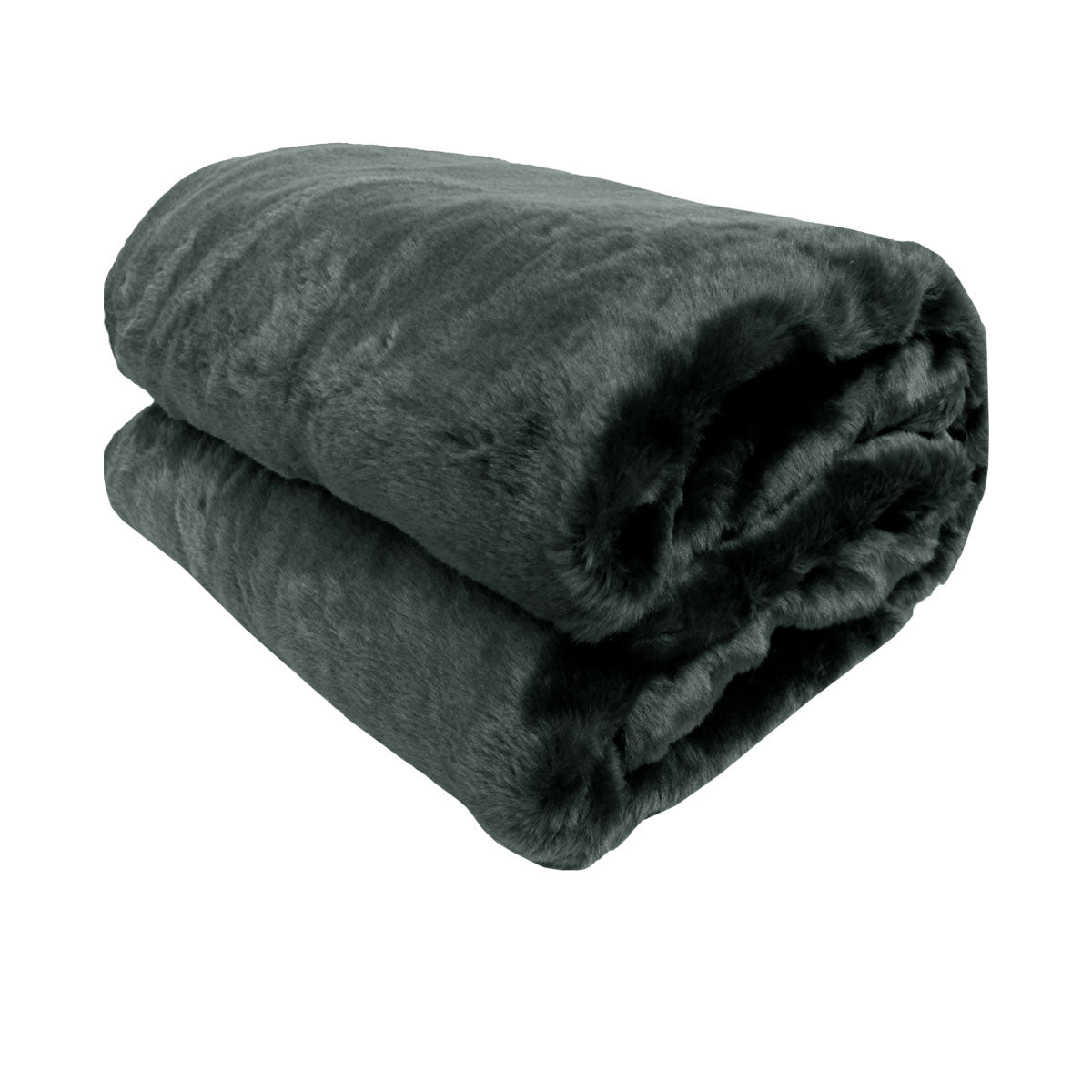 Faux Mink Throw Charcoal