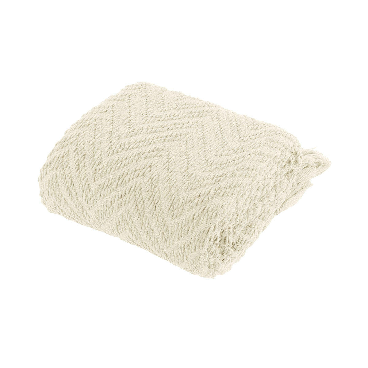 Ezra Cream Knitted Throw