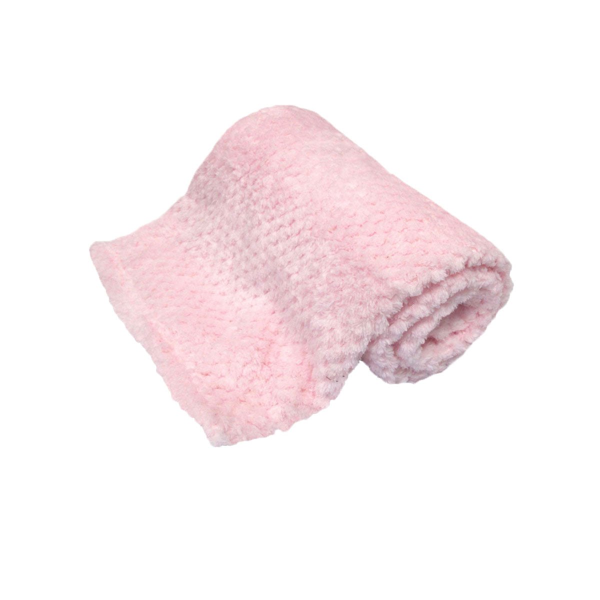 180GSM Soft Popcorn Coral Fleece Throw 127 x 152cm Baby Pink
