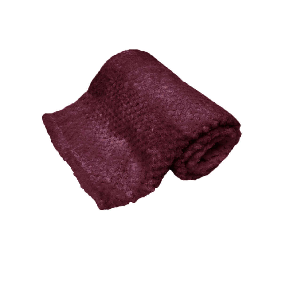 180GSM Soft Popcorn Coral Fleece Throw 127 x 152cm Plum
