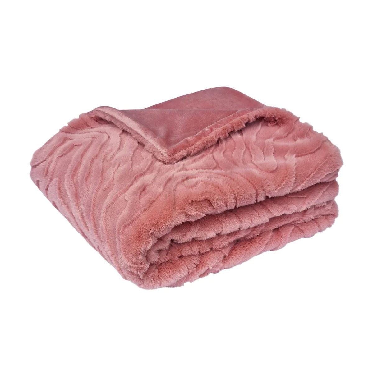 J Elliot Home Rita Dusty Peach Faux Mohair Throw 130 x 160cm