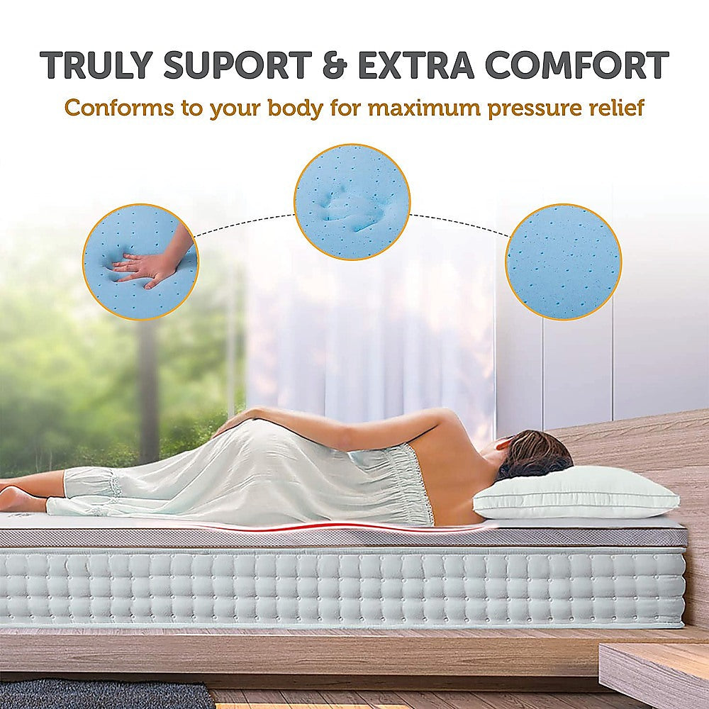 King Cooling Gel Memory Foam Mattress Topper – CertiPUR-US® Certified Foam