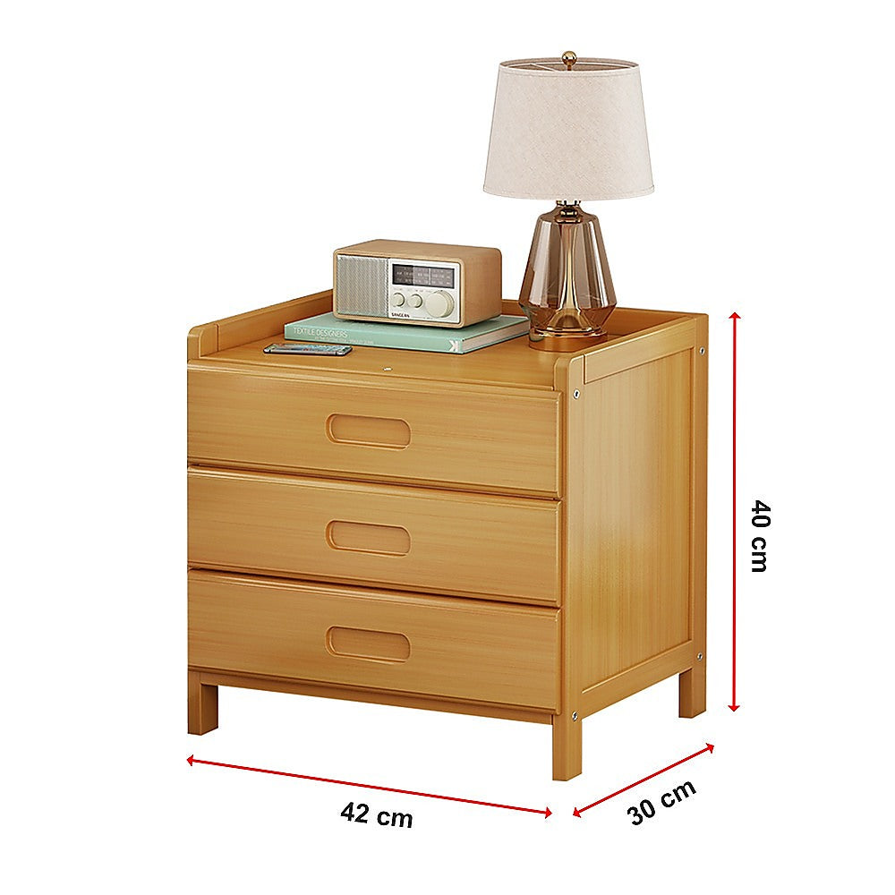 Bamboo Bedside Table Storage Side Stand