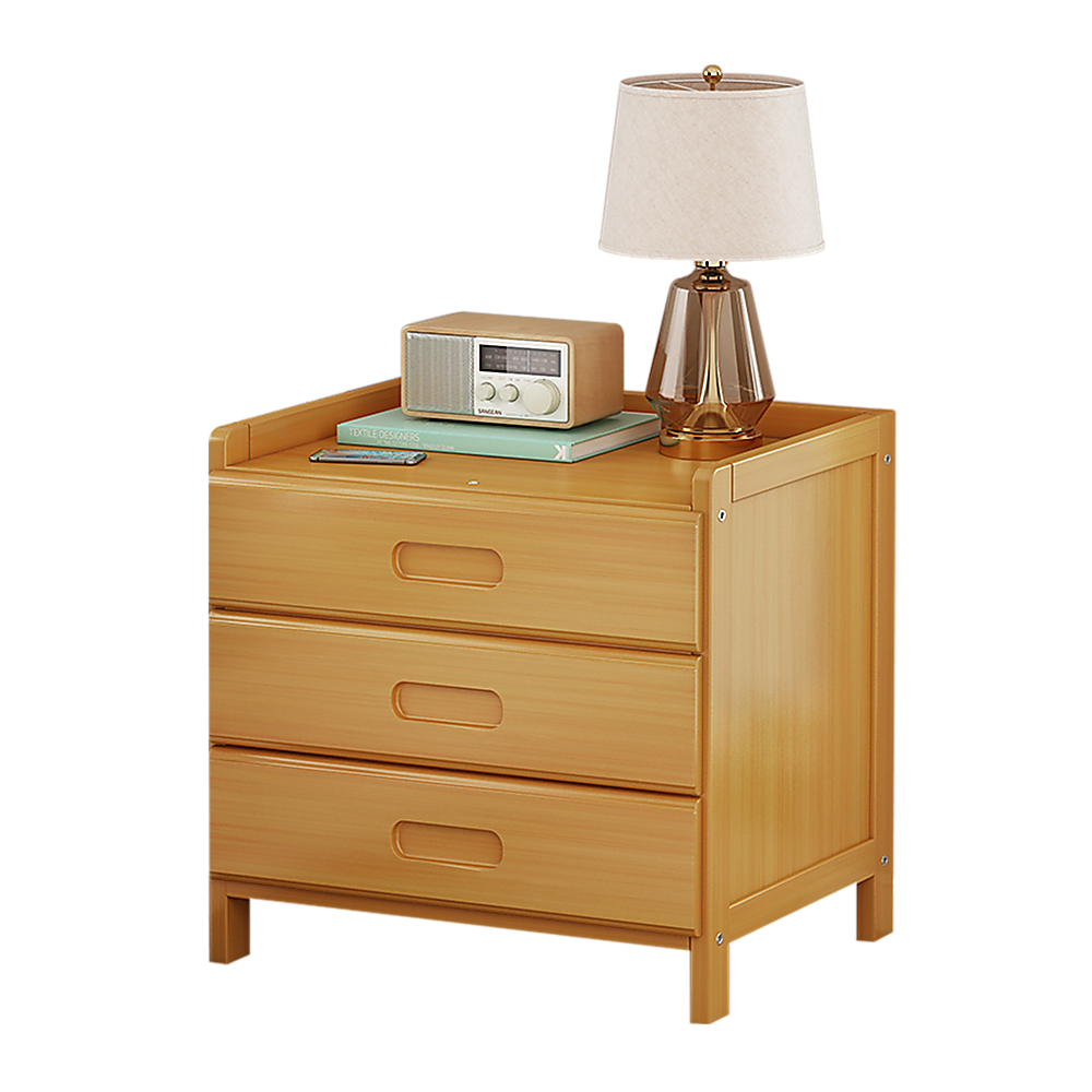 Bamboo Bedside Table Storage Side Stand
