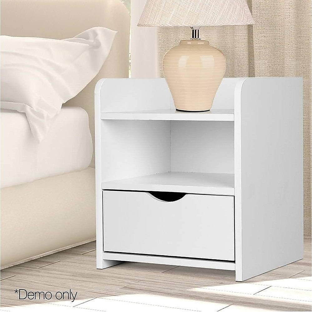 Bedside Nightstand Storage Drawer Shelf
