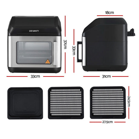 Devanti Air Fryer 13L LCD Fryers Oven