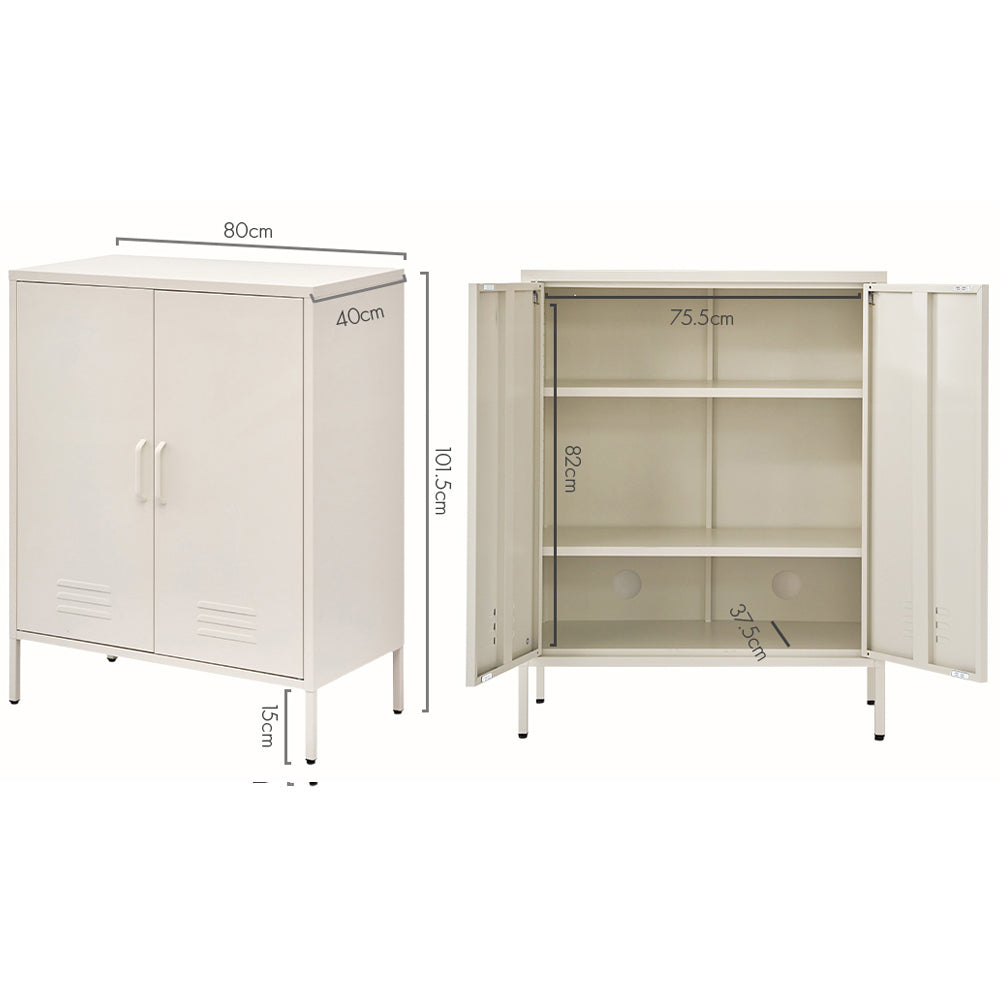 Artiss Buffet Sideboard Metal Cabinet - SWEETHEART White