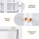 Artiss Buffet Cabinet Sideboard Wall Mounted Clear Display Storage 60cm White