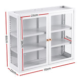 Artiss Buffet Cabinet Sideboard X2 Wall Mounted Clear Display Storage 60cm White