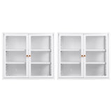 Artiss Buffet Cabinet Sideboard X2 Wall Mounted Clear Display Storage 60cm White