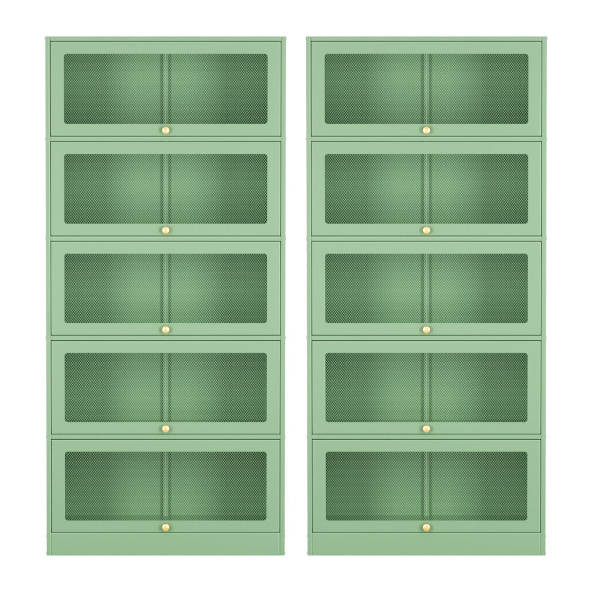 Artiss 2x Buffet Sideboard Cabinet Storage Cupboard Mesh Doors Metal ELIA Green