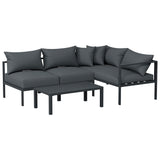 Gardeon 4 Seater Outdoor Sofa Set Aluminium Patio Furniture Setting 4PC Charcoal