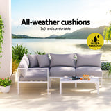 Gardeon 4 Seater Outdoor Sofa Set Aluminium Lounge Setting