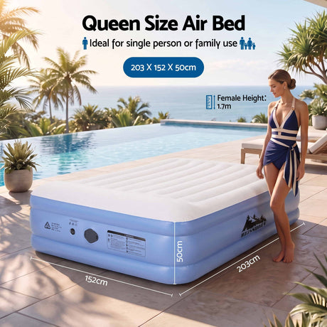 Weisshorn Queen Air Mattress with Rechargeable Cordless Pump 50cm