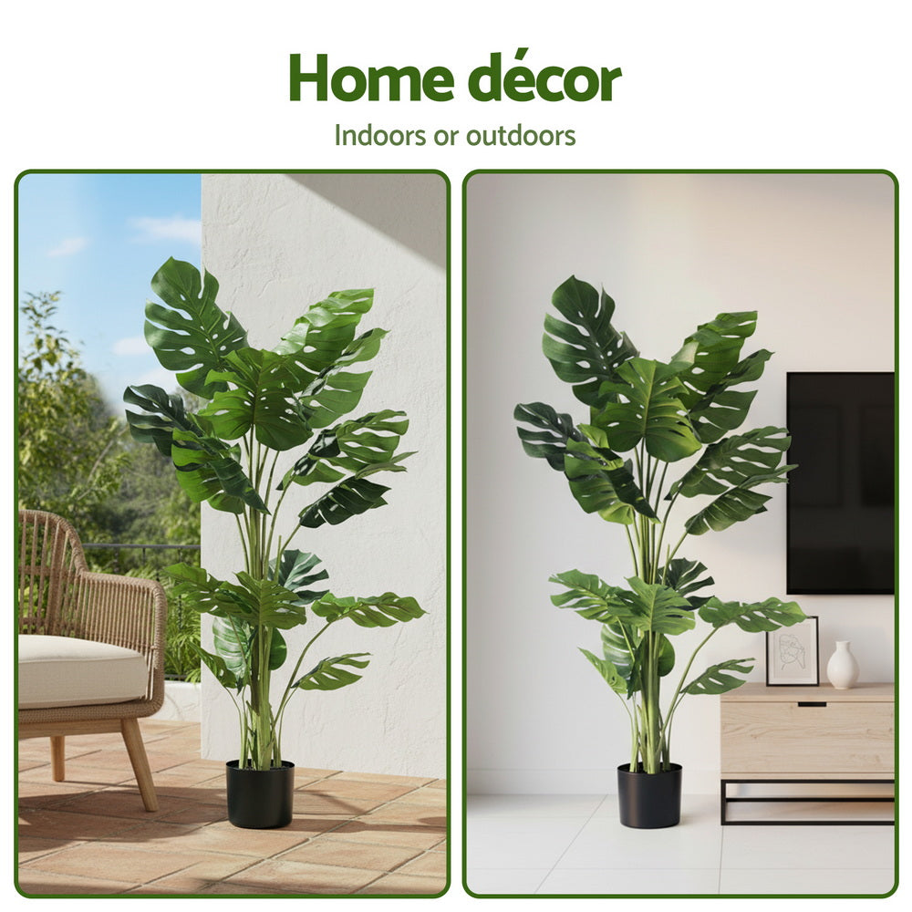 Artiss 140cm Artificial Monstera Tree Faux Trees Indoor Decor Artificial Plants Lifelike Plant 1.4M