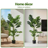 Artiss 140cm Artificial Monstera Tree Faux Trees Indoor Decor Artificial Plants Lifelike Plant 1.4M