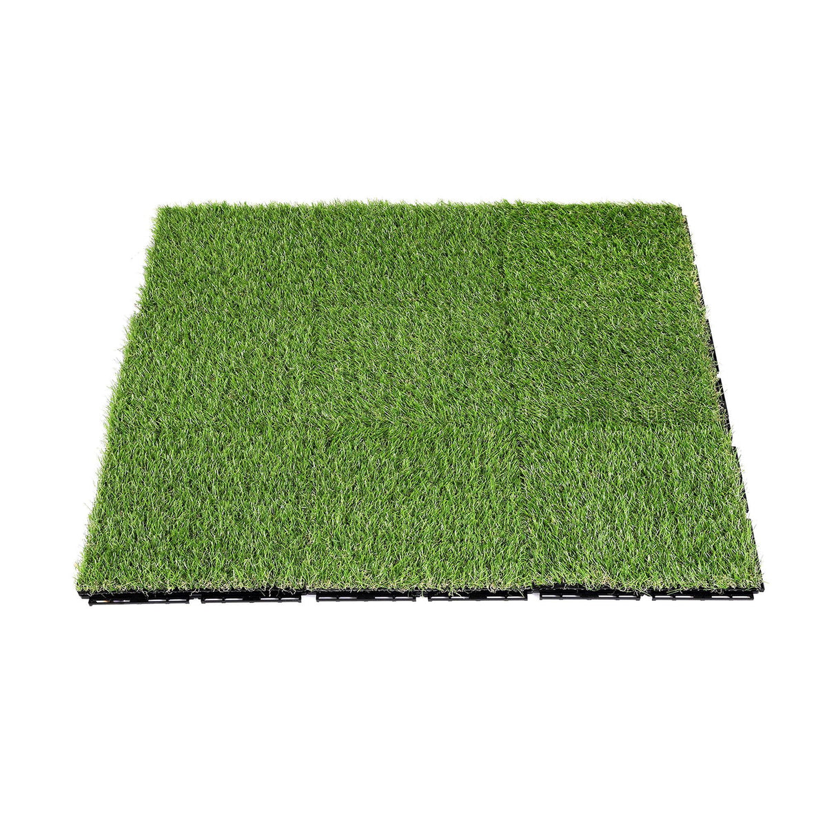 Prime Turf Artificial Grass Turf Tiles Interlocking Fake Grass Mat for Balcony Pet 9 Pack
