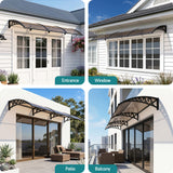 Instahut Window Door Awning 0.8mx3m Brown
