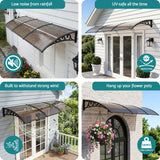Instahut Window Door Awning 0.8mx3m Brown