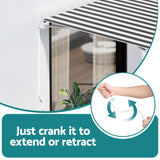 Instahut Retractable Folding Arm Awning Manual Sunshade 5Mx3M Grey White