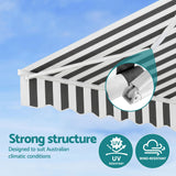 Instahut Retractable Folding Arm Awning Motorised Sunshade 4.5Mx3M Grey White