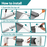 Instahut 3X2.5M HDPE Straight Drop Awning Outdoor Roller Blind Shade Screen Grey