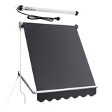 Instahut Motorised Pivot Arm Awning Window Sun Shade 1.8 X 2.1M Grey