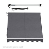 Instahut Motorised Pivot Arm Awning Window Sun Shade 2.1 X 2.1M Grey
