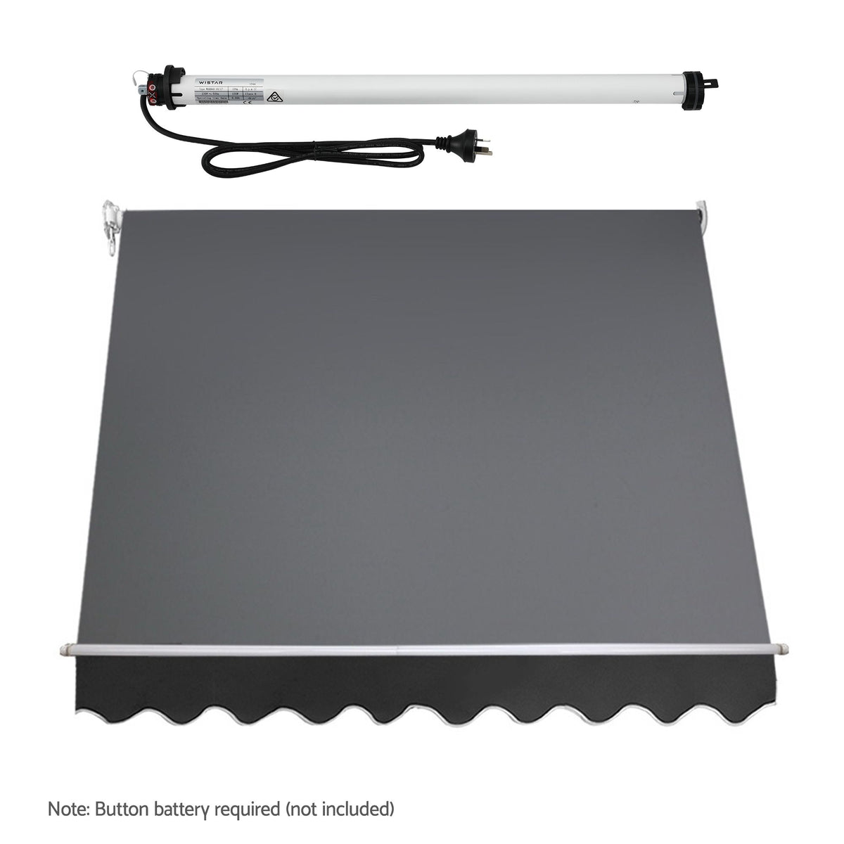 Instahut Motorised Pivot Arm Awning Window Sun Shade 2.4 X 2.1M Grey