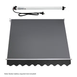 Instahut Motorised Pivot Arm Awning Window Sun Shade 2.4 X 2.1M Grey