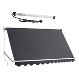 Instahut Motorised Pivot Arm Awning Window Sun Shade 3.1 X 2.1M Grey
