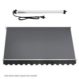 Instahut Motorised Pivot Arm Awning Window Sun Shade 3.1 X 2.1M Grey
