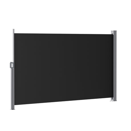 Instahut Side Awning Sun Shade Outdoor Retractable Privacy Screen 1.8X3M Black